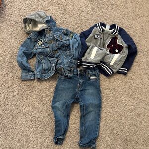 Kids Denim and Varsity Jacket Set
